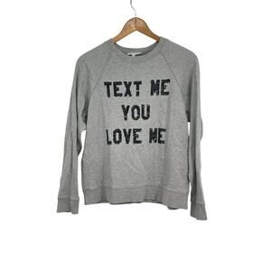 Rebecca Minkoff Gray Sequin Graphic Long Sleeve Sweatshirt Women’s Medium‎